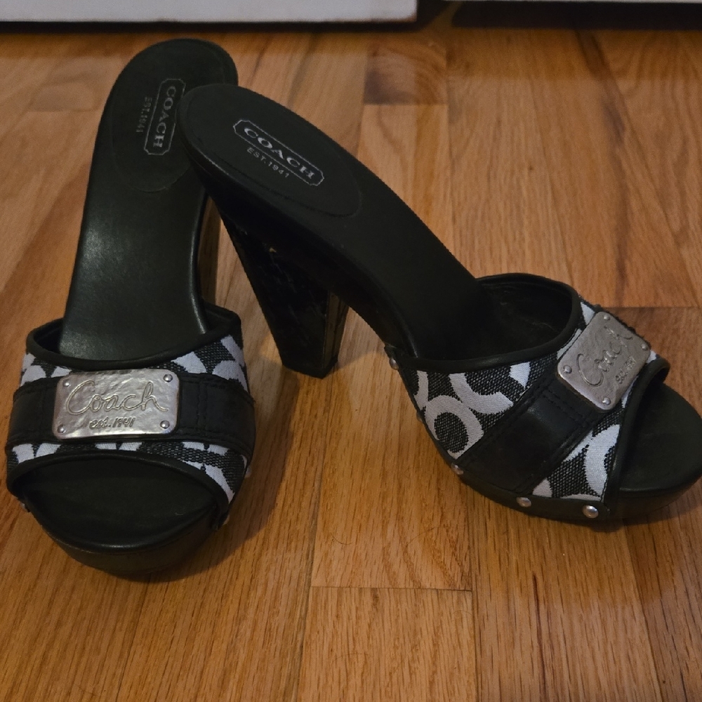 Coach Monochrome Patterned Women's Heels